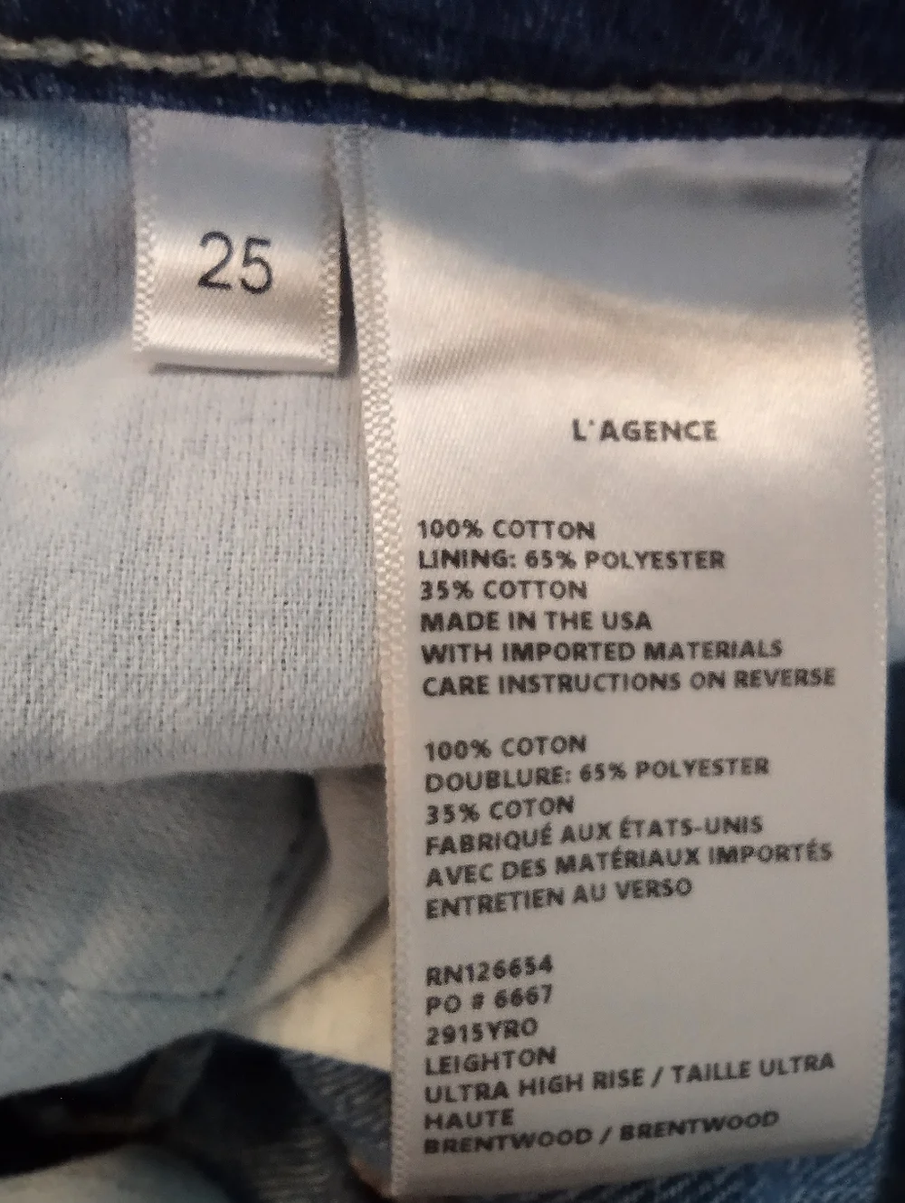 L’AGENCE Wide Leg Jeans Leighton Cropped Cuffed Stovepipe Size 25 NWOT Boho - Picture 6 of 13